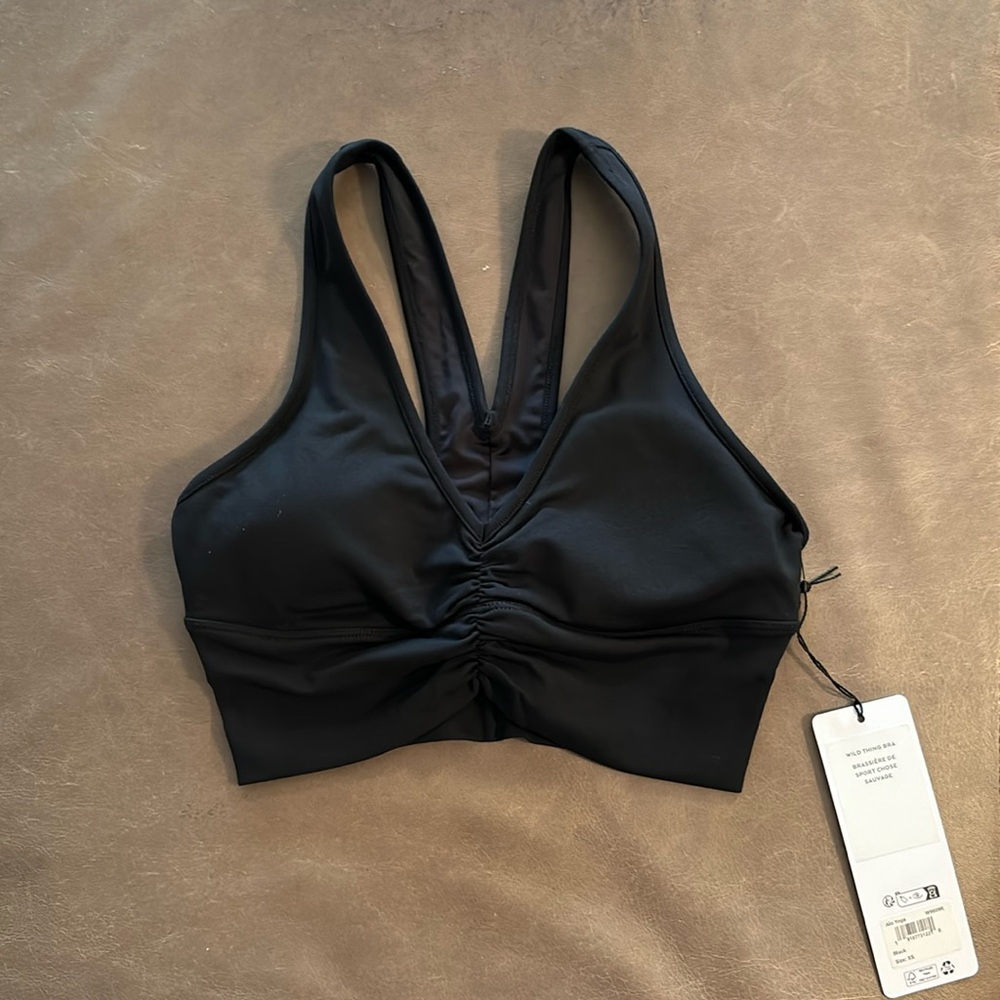 All wild thing sports bra black size xs NEW WITH TAGS